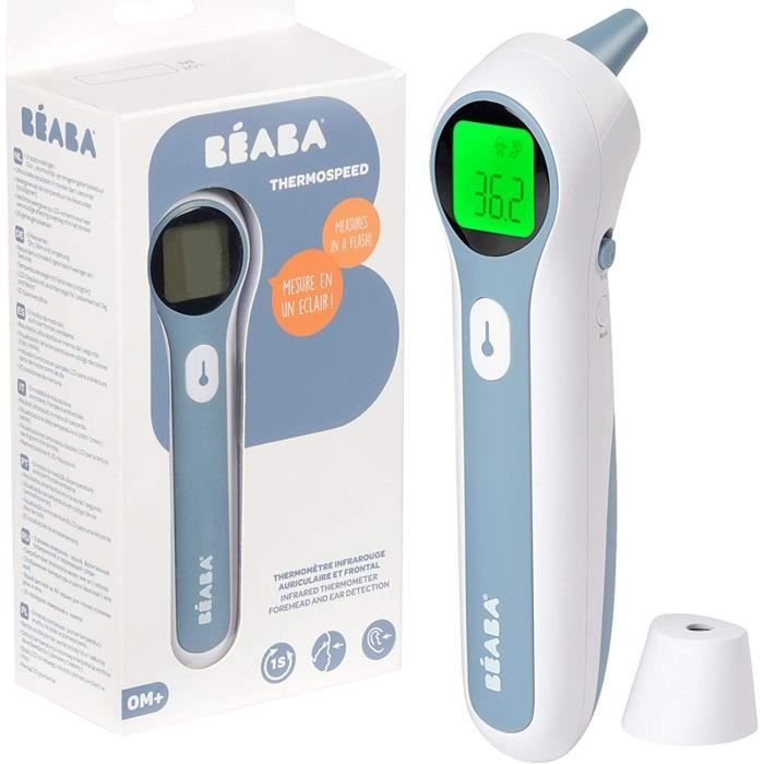 BÉABA - Thermometre Digital Sans Contact Infrarouge - Mesure Frontale - Auriculaire - Ambiante - Alerte Fievre - Thermospeed
