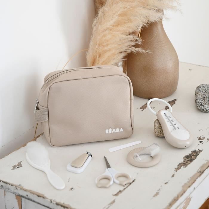 Trousse de toilette nomade - BEABA - 7 accessoires - Argile