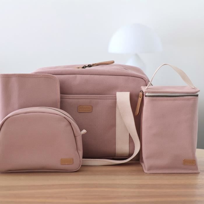 BEABA, Pochette repas bébé, isotherme, rose poudré