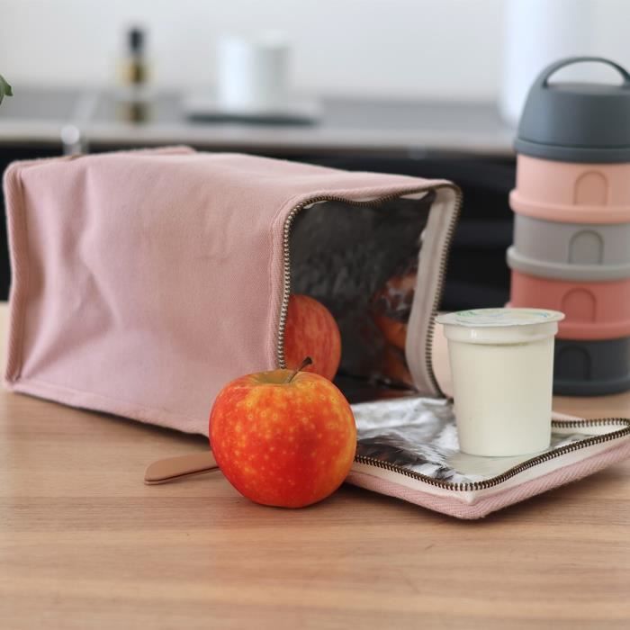 BEABA, Pochette repas bébé, isotherme, rose poudré