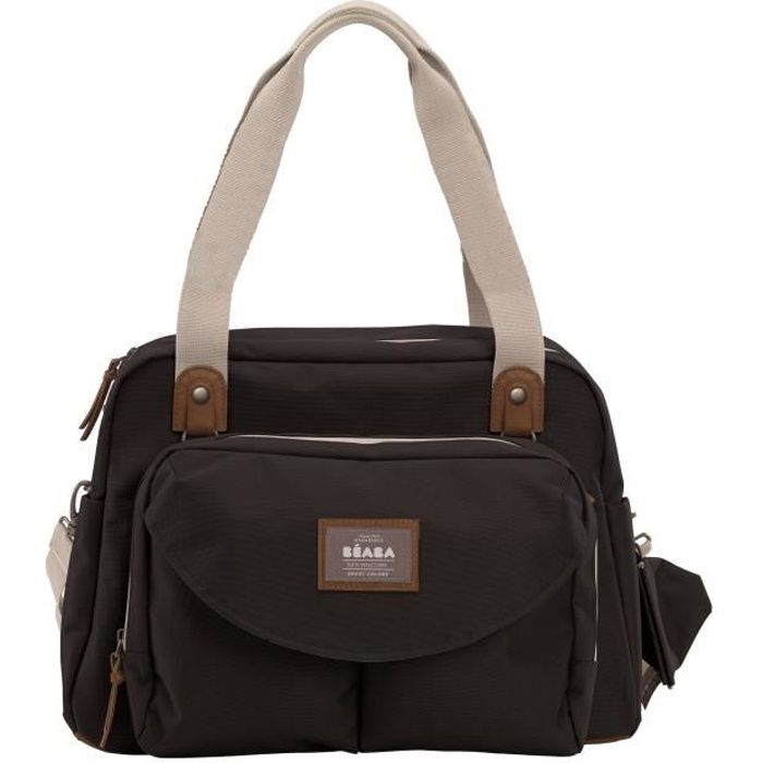 BEABA, Sac a langer Genéve II, Modulable, Grande contenance, Rangements multiples, Pochette avant amovible, Noir