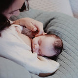 BÉABA - Big Flopsy - Coussin de grossesse et d'allaitement - Fleur de coton - 180 cm - Vert Sauge