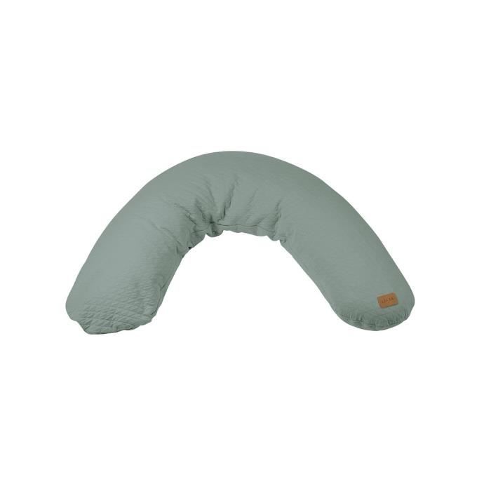 BÉABA - Big Flopsy™ - Coussin de grossesse et d'allaitement - Fleur de coton - 180 cm - Vert Sauge