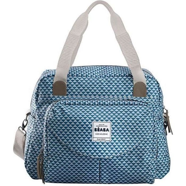 Sac a Langer Geneve II Play Print Bleu - Béaba - Modulable - Grande Contenance - Style Moderne