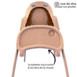BEBECONFORT Meely Chaise haute bébé 2 en 1, évolutive en petite chaise, De 6 mois a 3 ans (15kg), Nude