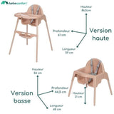 BEBECONFORT Meely Chaise haute bébé 2 en 1, évolutive en petite chaise, De 6 mois a 3 ans (15kg), Nude