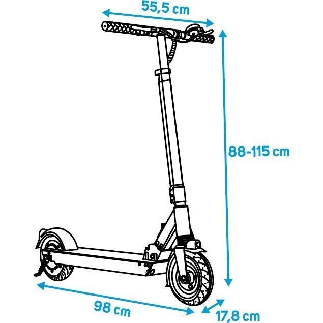 Trottinette Èlectrique - BEEPER - SPEED - 350W 6Ah - 8 - Noir/Bleu