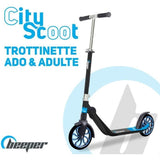 Trottinette mÈcanique - Beeper City Scoot - Adulte/Ados - Roues 8'' - Suspension avant - Cadre Noir