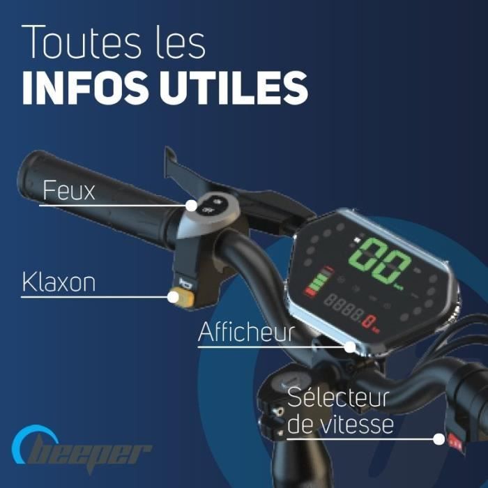 Trottinette Èlectrique tout-terrain - BEEPER - Cross - 500W - 10- 48V - 10Ah