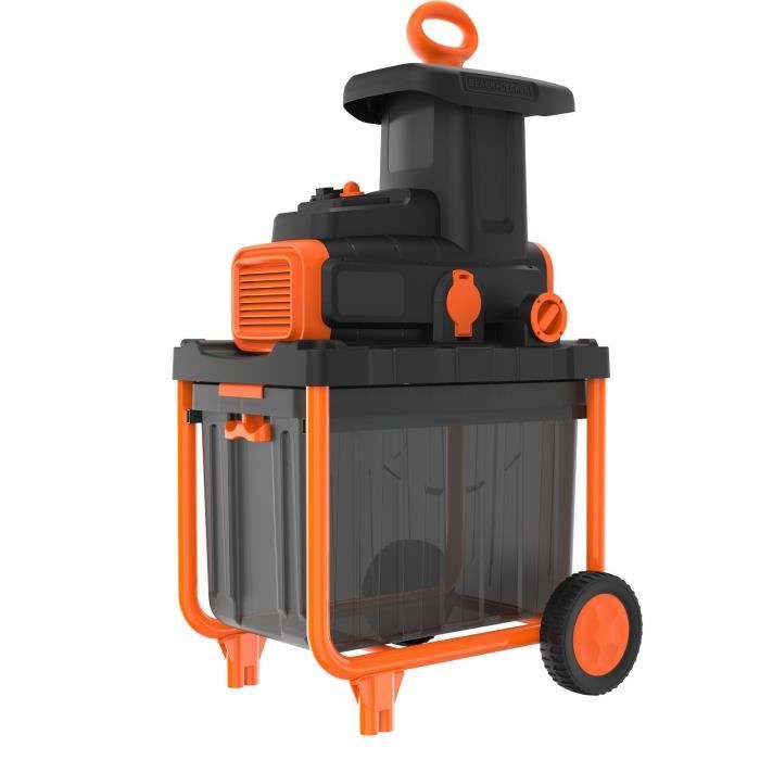 Broyeur de Végétaux filaire - BLACK+DECKER - BEGAS5800-QS - 2800W - Capacité de Broyage 45 mm - Bac Collecteur 45 L
