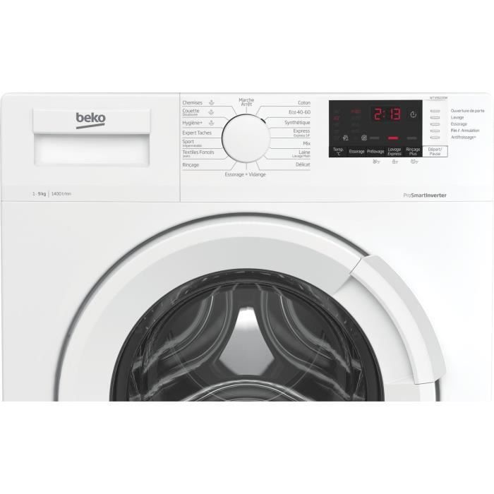 Lave-linge hublot BEKO b300 WTV95220W - 9 kg - Induction - L60cm - 1400 trs/min - Classe A - Blanc