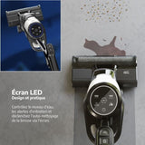 BEKO VCW70340W - Aspirateur Balai Laveur 3 en 1 - Option vapeur - 300 W - Vapeur 1400 W - 2 réservoirs - Ecran LED - Blanc et noir