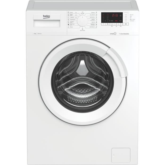 Lave-linge hublot BEKO b300 WUE8726XST - 8 kg - Induction - L60cm - 1400 trs/min - Classe A - Blanc