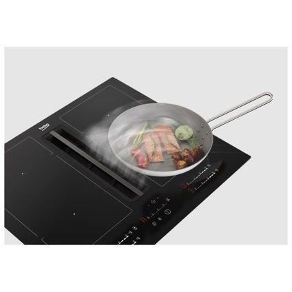 Plaque a induction avec hotte intégrée - BEKO - 4 foyers - 60 cm - Noir - HIXI64700UF