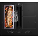 Plaque a induction avec hotte intégrée - BEKO - 4 foyers - 60 cm - Noir - HIXI64700UF