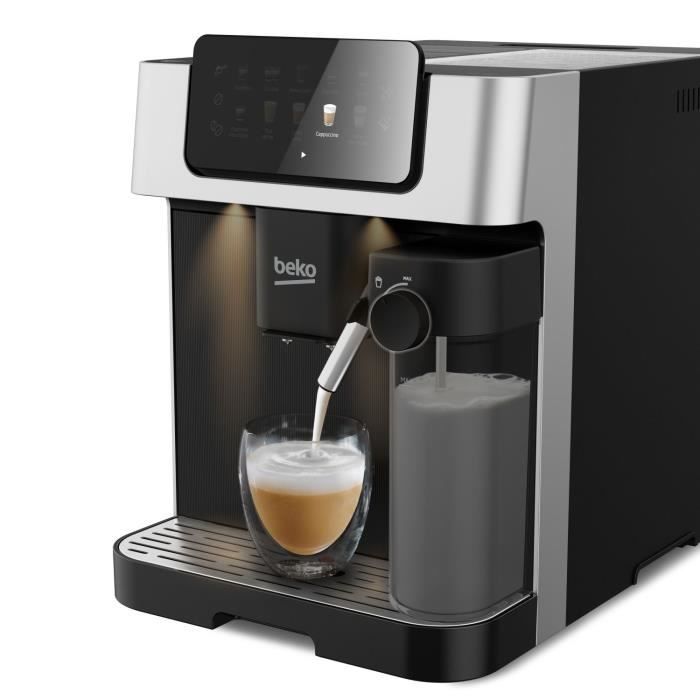 Machine a café avec broyeur - BEKO - CEG7304X - 1350 W - 19 bars - Écran tactile couleur