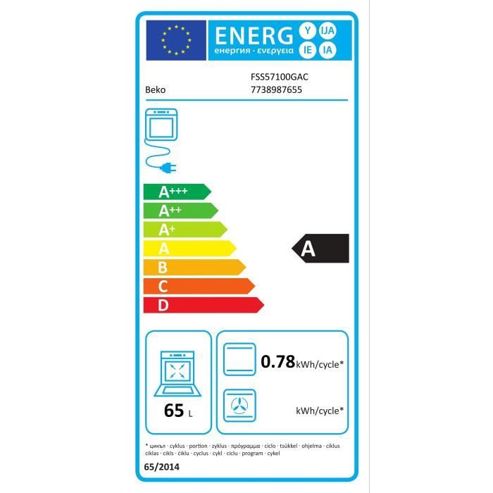 Cuisiniere vitrocÈramique Beko FSS57100GAC