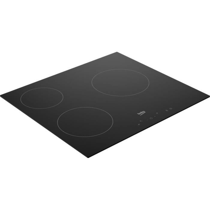 Table de cuisson vitrocÈramique - BEKO - 3 foyers - 60 cm - HIC63400