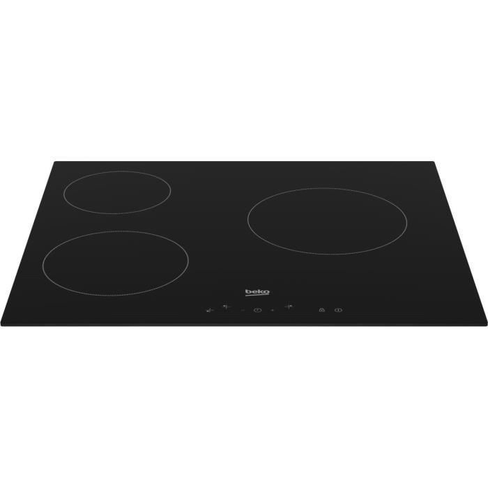 Table de cuisson vitrocÈramique - BEKO - 3 foyers - 60 cm - HIC63400