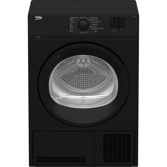 Seche-linge a condensation BEKO b100 DCY724B - 7 kg - Classe B - Tambour Aquawave - Noir