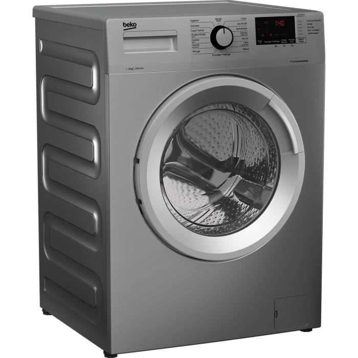 Lave-linge hublot BEKO b100 WM1015CHS - 10 kg - Induction - 1200 trs/min - Classe B - Silver