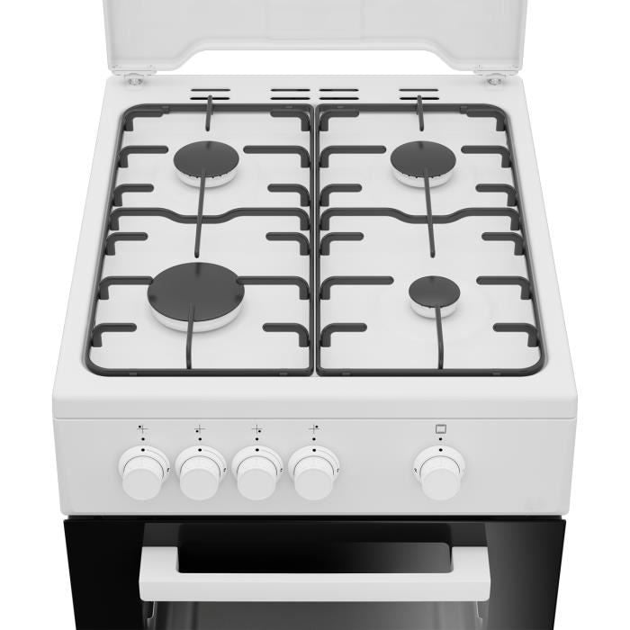 Cuisiniere a gaz - Beko - FSG522DWC - 4 foyers - 50 cm