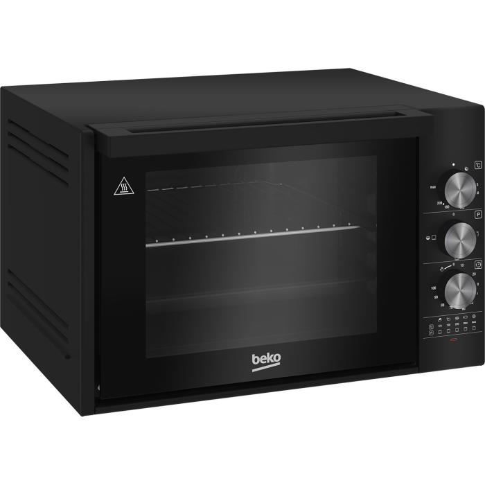 Mini-four - BEKO - BC30B - 30 L - Convection naturelle - 2 vitres - Contre-porte plein verre amovible - 3 fonctions - Noir