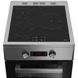 Cuisiniere induction - BEKO - FSM58301XCDT - 3 foyers - 9200 W - 60 cm - Inox