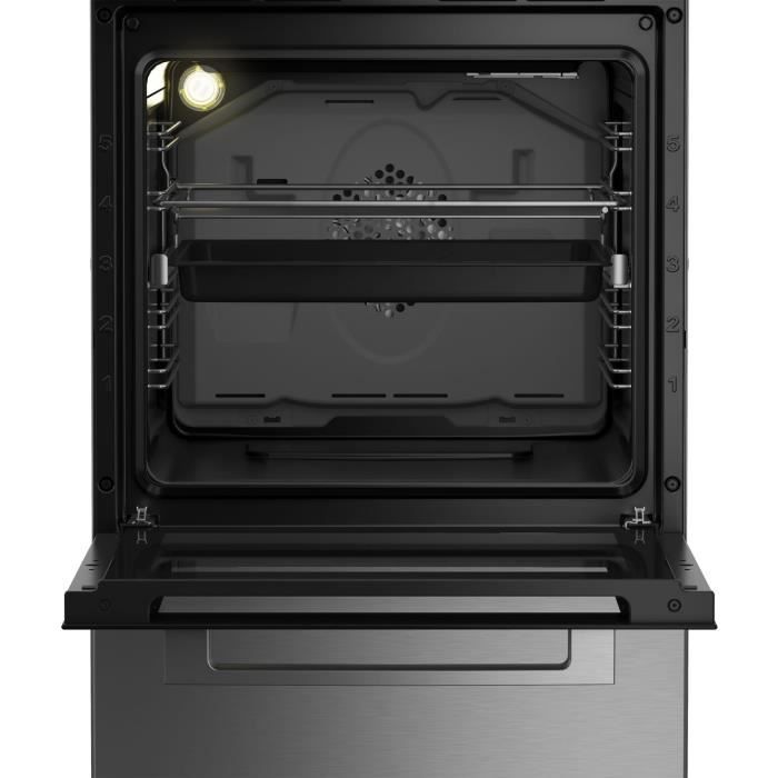 Cuisiniere induction - BEKO - FSM58301XCDT - 3 foyers - 9200 W - 60 cm - Inox