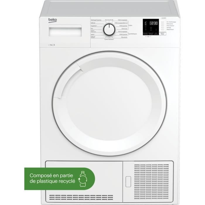 Seche-linge a condensation BEKO b100 SLCS09W3 - 9 kg - L60cm - Classe B - Blanc