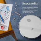 BEKO VRR60314VW - Aspirateur Robot  Laveur 2 en 1  Connecté - Autonomie 150 minutes - 2000 pa - Blanc