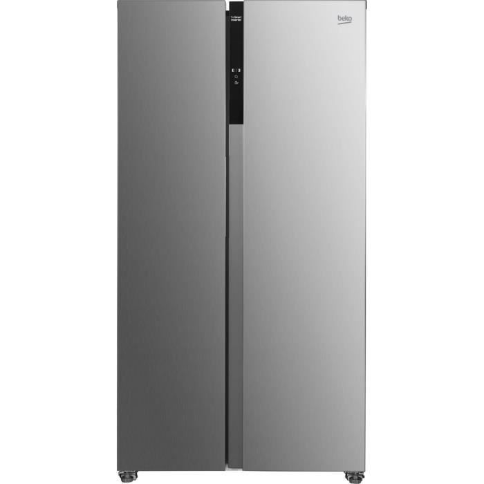 Réfrigérateur Américain - BEKO - GNO5323XPN - 532 L - Froid ventilé - Ecran sur la poignée - Classe D -  177x91x67 - Inox