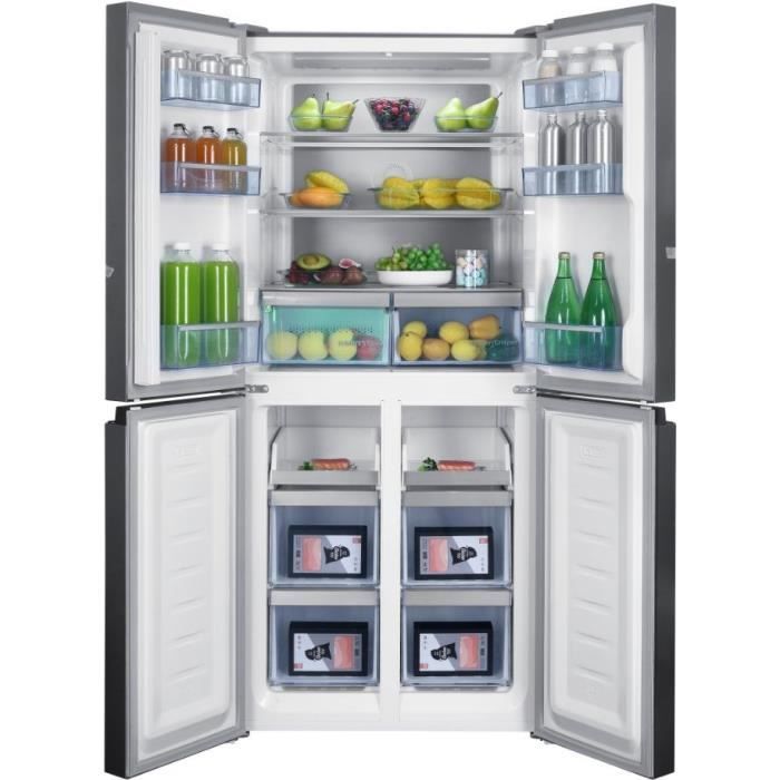 Réfrigérateur - BEKO - GNO46624MXPN - 4 portes - 466 L - Classe C - Paroi de fond inox - 79,5 x 74 x 180 cm - Inox