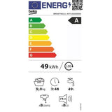 Lave-linge hublot BEKO BM0WT49211 - 9 kg - Induction - L60cm - 1200 trs/min - Classe A - Blanc