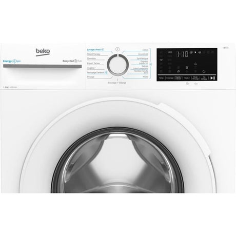 Lave-linge hublot BEKO BM0WT49211 - 9 kg - Induction - L60cm - 1200 trs/min - Classe A - Blanc