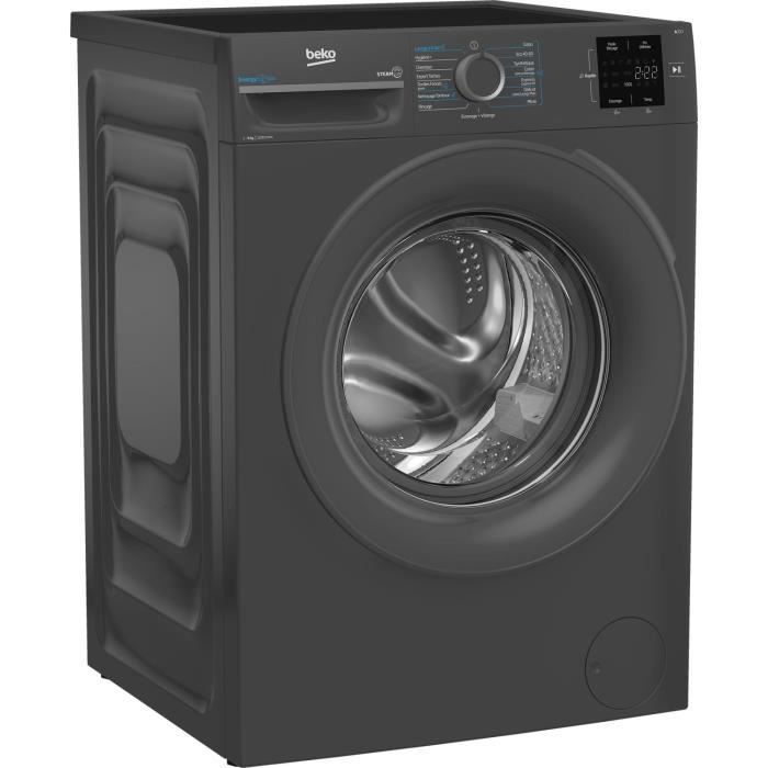 Lave-linge hublot BEKO BM0WU3922FB - 9 kg - Induction - L60cm - 1200 trs/min - Classe A - Noir