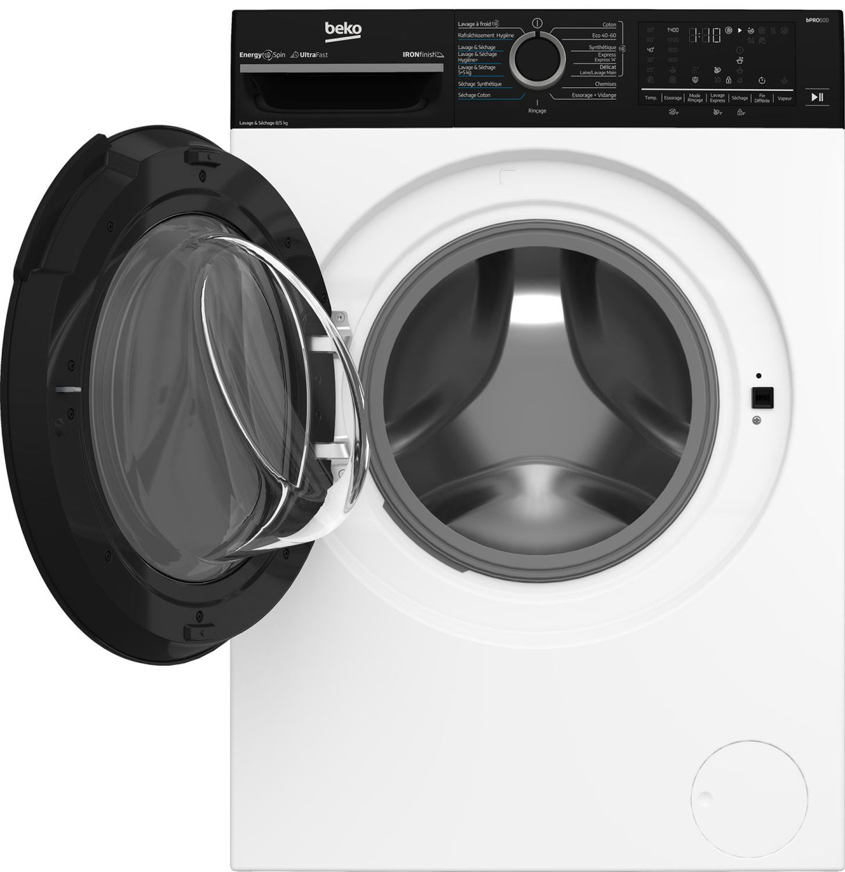 Lave-linge séchant BEKO BM3DT48501W - 8 / 5 kg - Induction - 60 cm - 1400 trs/min - Blanc