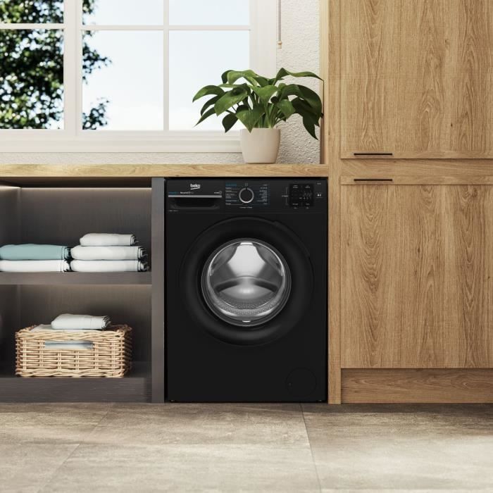 Lave-linge hublot BEKO BM0WT31021FB - 10 kg - 1200 trs/min - Classe A - Noir