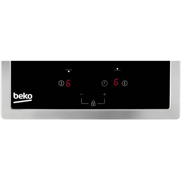 Table de cuisson BEKO HDMC32400TX - 2 foyers vitrocéramique - Commandes tactiles - Noir - Minuterie intégrée