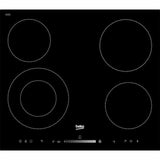 Plaque de cuisson vitrocÈramique BEKO HIC64502T - 4 foyers Hi-Light - 6700W - L58 x P51cm - Noir