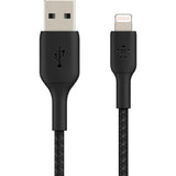 Câble tressé - BELKIN - Lightning vers USB-A - 2 m - Noir