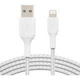 Câble tressé - BELKIN - Lightning vers USB-A - 2 m - Blanc