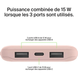 Batterie externe - BELKIN - 10 000 mAh - Rose