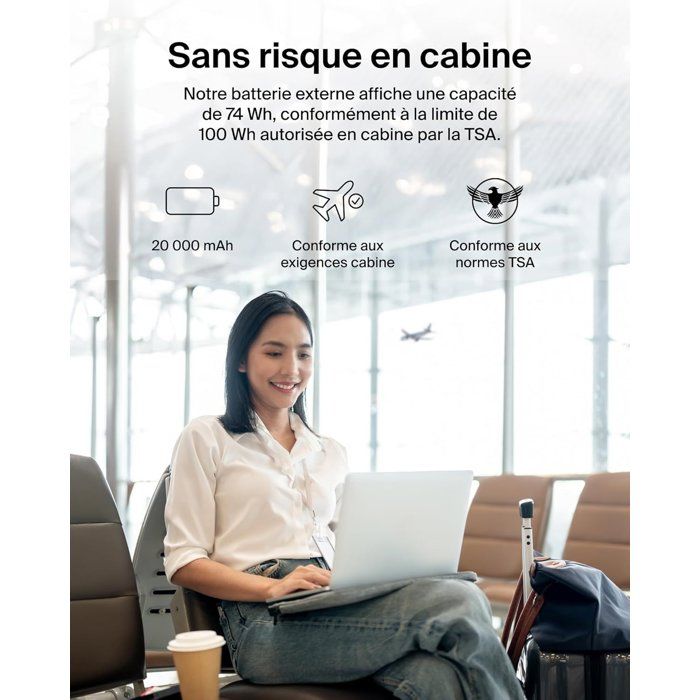 Batterie externe - BELKIN - 20 000 mAh - USB-A & USB-C - 15 W - Rose
