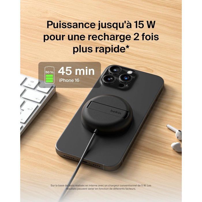 Pad de recharge - BELKIN - USB-C - 15 W - Noir
