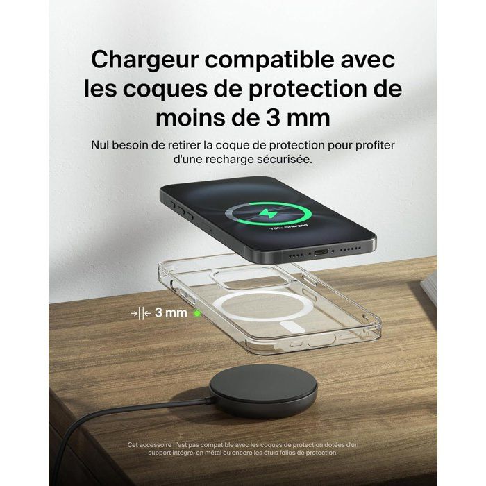 Pad de recharge - BELKIN - USB-C - 15 W - Noir
