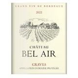 Château Bel Air 2022 Graves - Vin rouge de Bordeaux - 75 cl