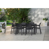 Lot de 6 fauteuils de jardin - Allibert by KETER - BELLA - En résine - Coloris : gris graphite - Empilable