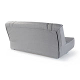 COMFORT BULTEX Banquette clic-clac - 3 places - Tissu gris + Coussins dÈco bleu - L193 x