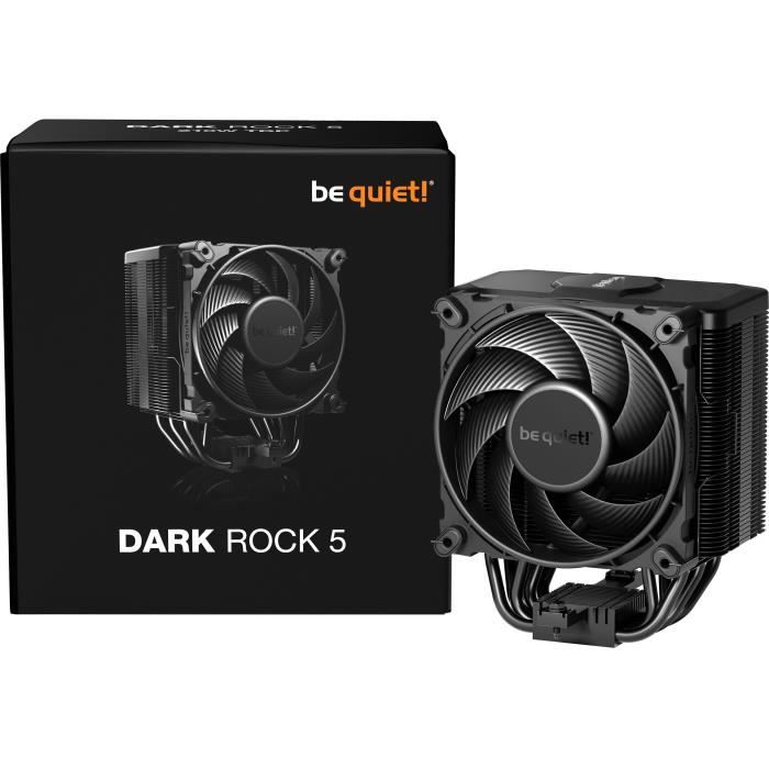 Refroidisseur CPU - BEQUIET - Dark Rock 5 - Ventilateur Silent Wings 135mm - Montage sans outil - Design élégant